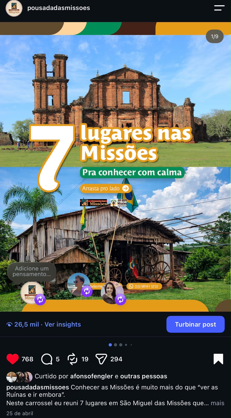 7 lugares nas Missões
